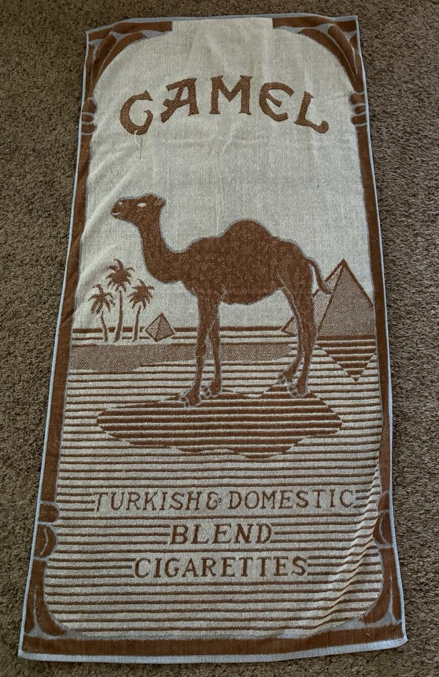Vintage Camel Cigarettes Beach Towel Ipanema 27x54” RJ Reynolds Tobacco